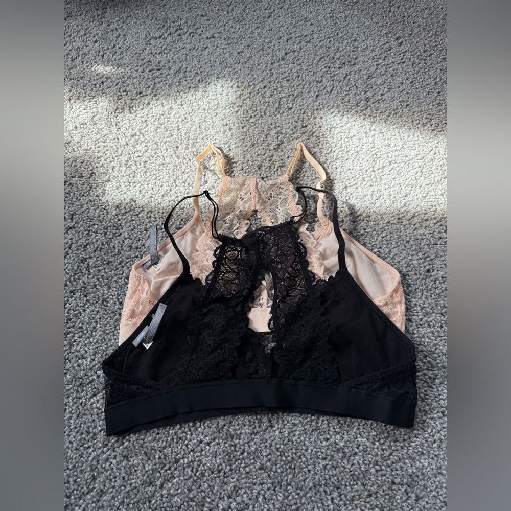 BUNDLE of 2 Delicate Racerback Aerie Floral Lace Bralettes Size Medium - Picture 10 of 10